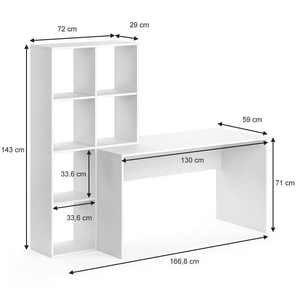 Schreibtisch Weiß 166.8x143cm - Maisons Du Monde