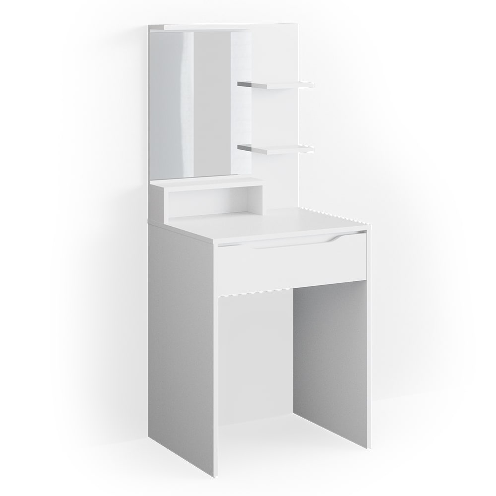 Vicco Schminktisch mit Spiegel Weiß 60x142.7cm style modern Weiß Spanplatte