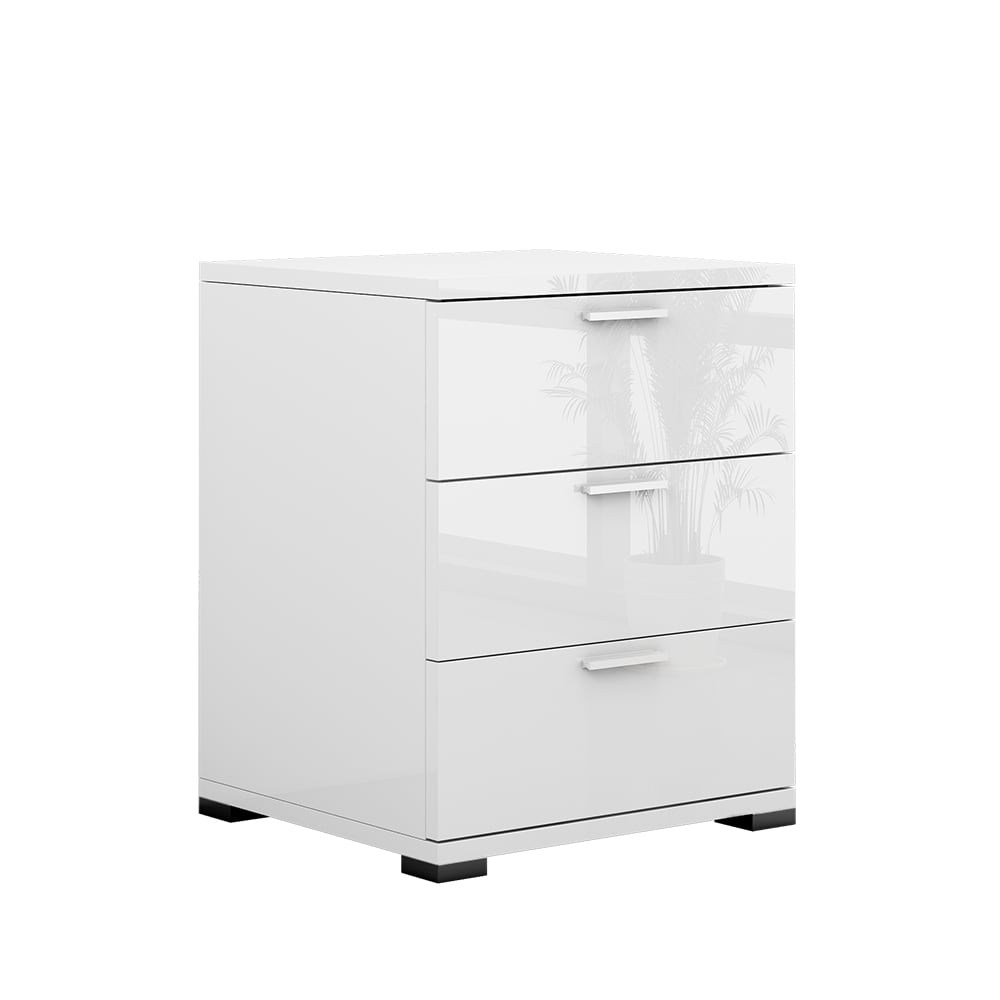 Table de chevet , Blanc Haute brillance 46.2 x 60cm