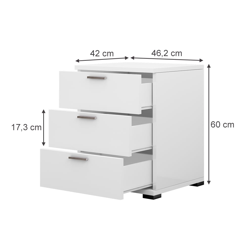 Table de chevet , blanc 46.2 x 60cm - Maisons du Monde
