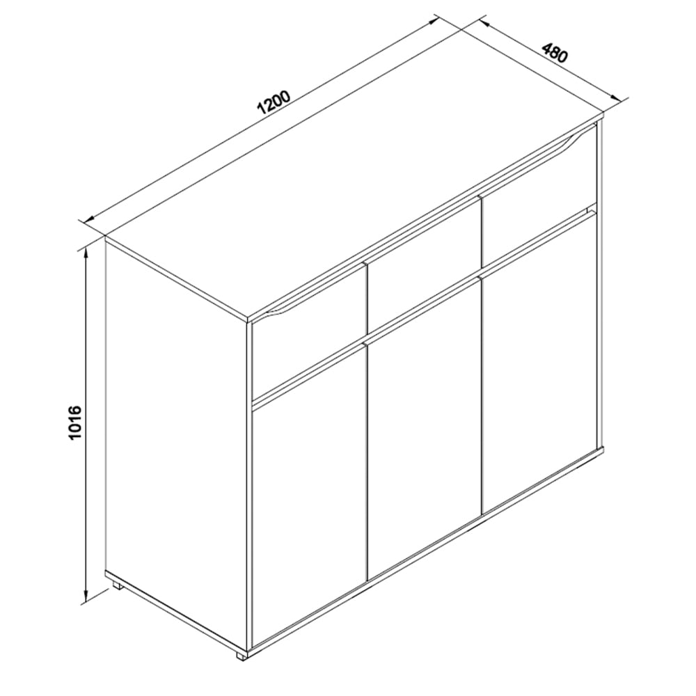 Sideboard mit Schubladen, Weiß 120 x 101.6cm - Maisons Du Monde