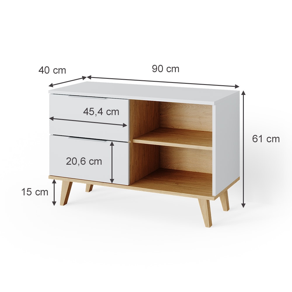 Sideboard, Weiß 90 x 61cm - Maisons Du Monde