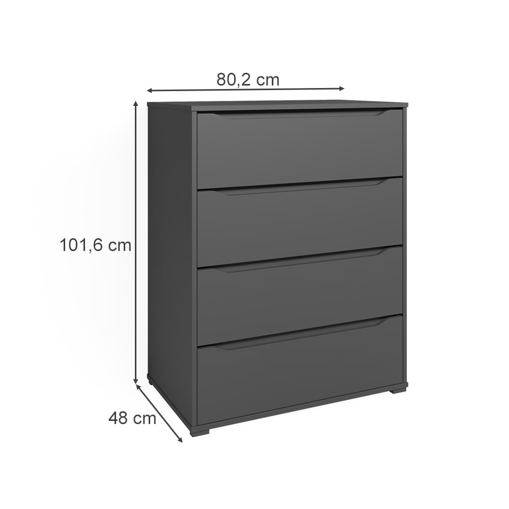 Sideboard avec 4 tiroirs, anthracite 80 x 101.6cm - Maisons du Monde