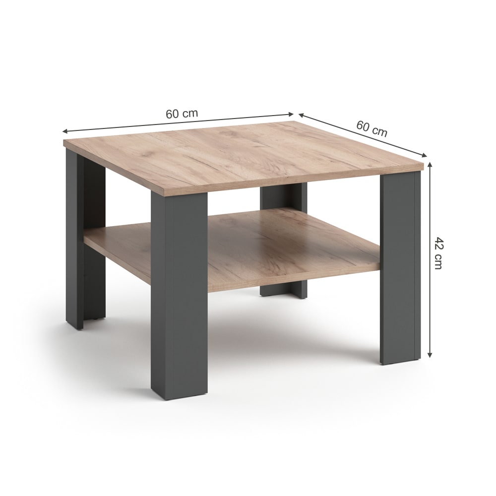 Table basse, anthracite 60 x 60cm - Maisons du Monde