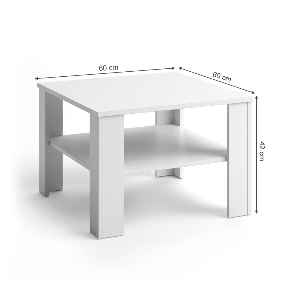 Table basse, blanc 60 x 60cm - Maisons du Monde