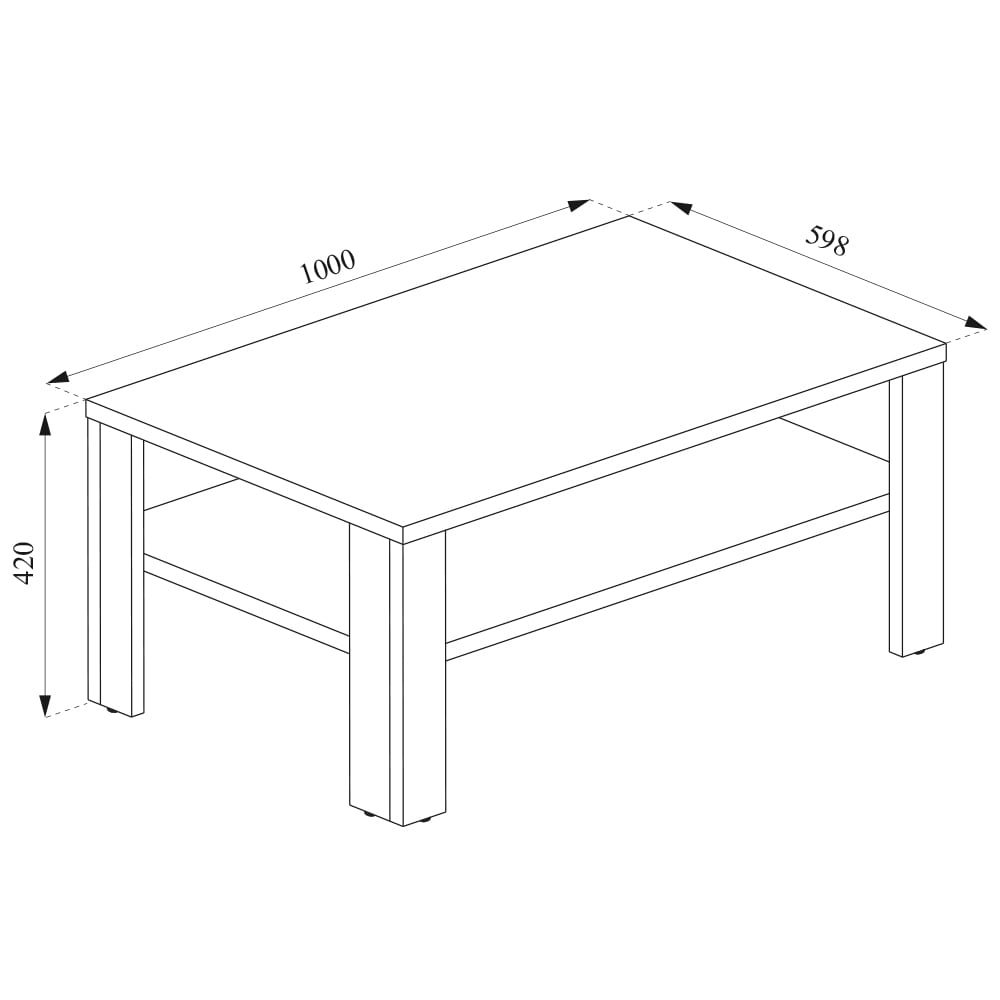 Couchtisch, Anthrazit 100 x 60cm - Maisons Du Monde