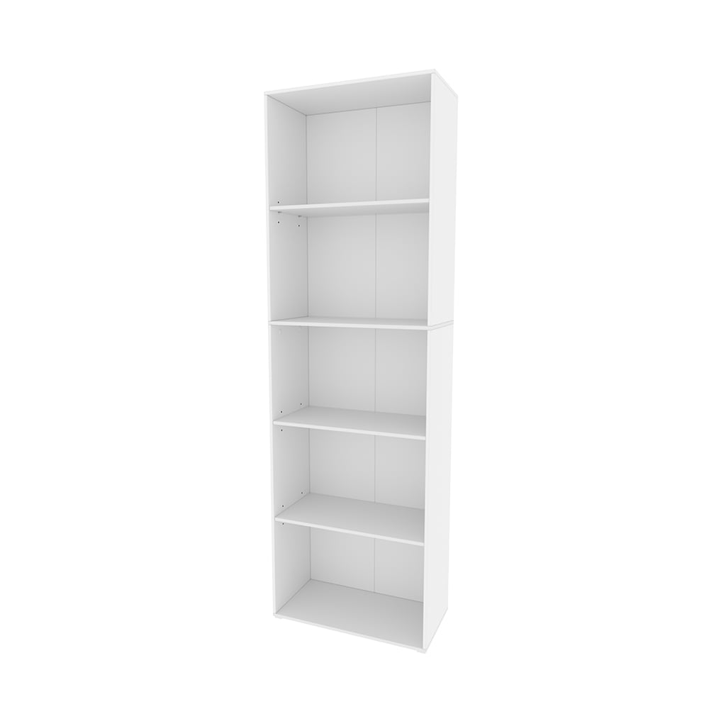 Vicco Bücherregal mit 5 Fächern, Weiß 60 x 190cm style modern Weiß Spanplatte