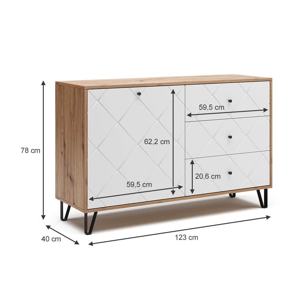 Kommode, Artisan-Eiche 128 x 78 cm - Maisons Du Monde