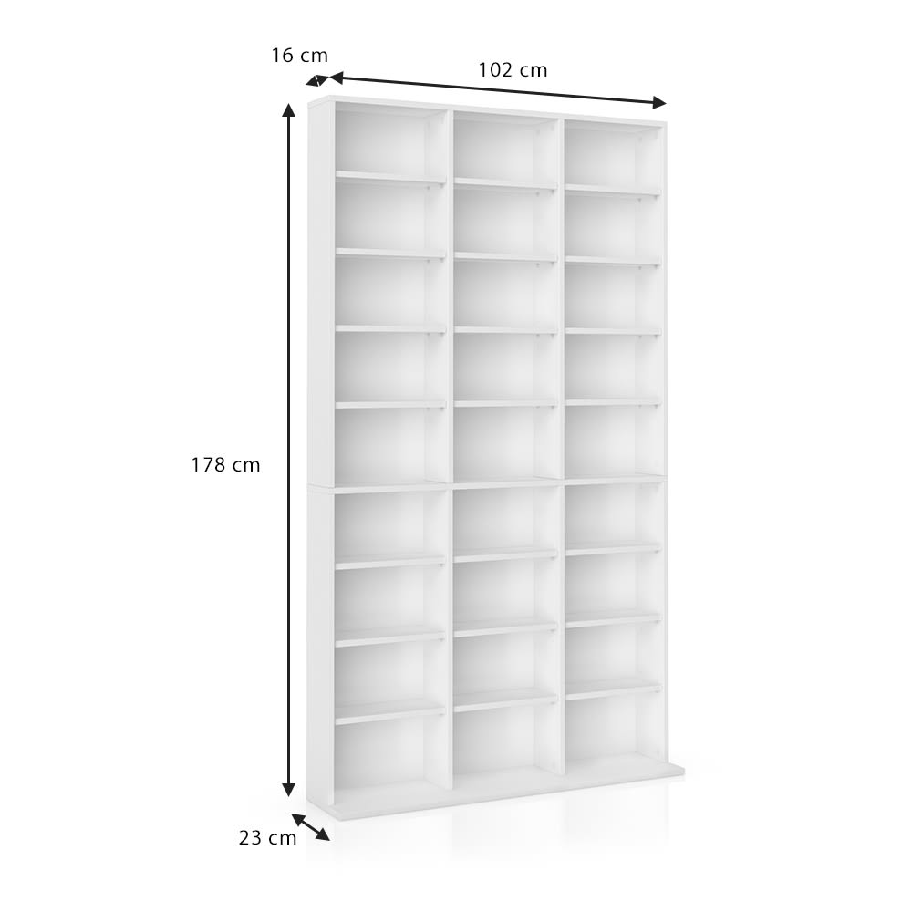 CD Regal, Weiß 102 x 178cm - Maisons Du Monde