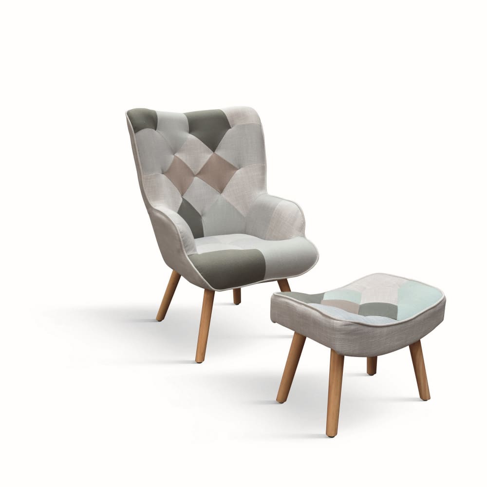 fauteuil en tissu multicolore
