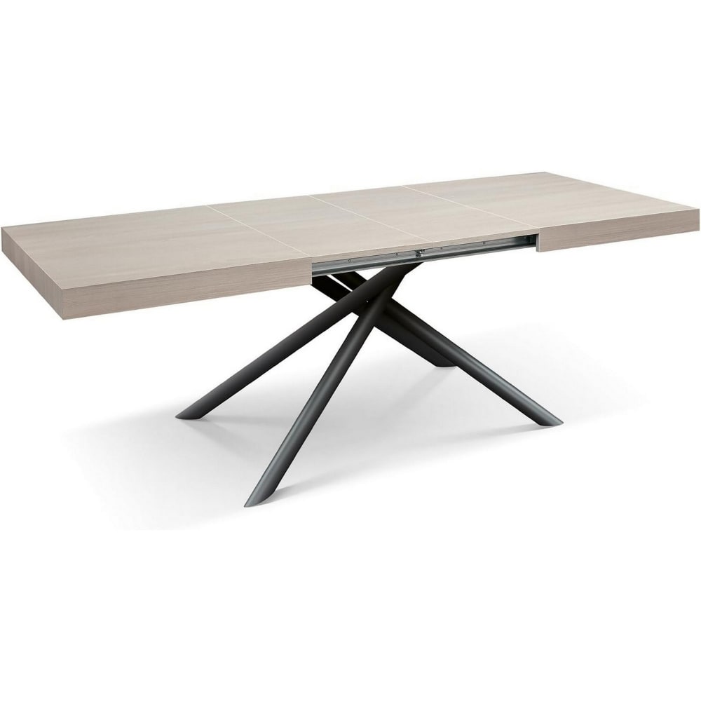 Ausziehtisch Ulme Perla, Gestell anthrazit, 160x90–240x90 cm -