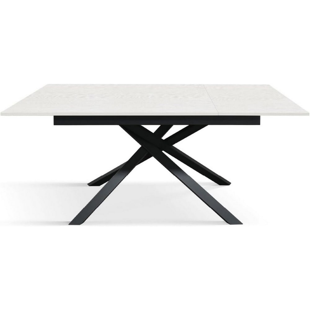 Ausziehtisch weiße Esche, Gestell anthrazit, 140x80–190x80 cm -