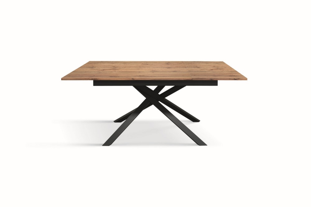 Ausziehtisch Eichenoptik, Gestell anthrazit, 120x80–170x80 cm -