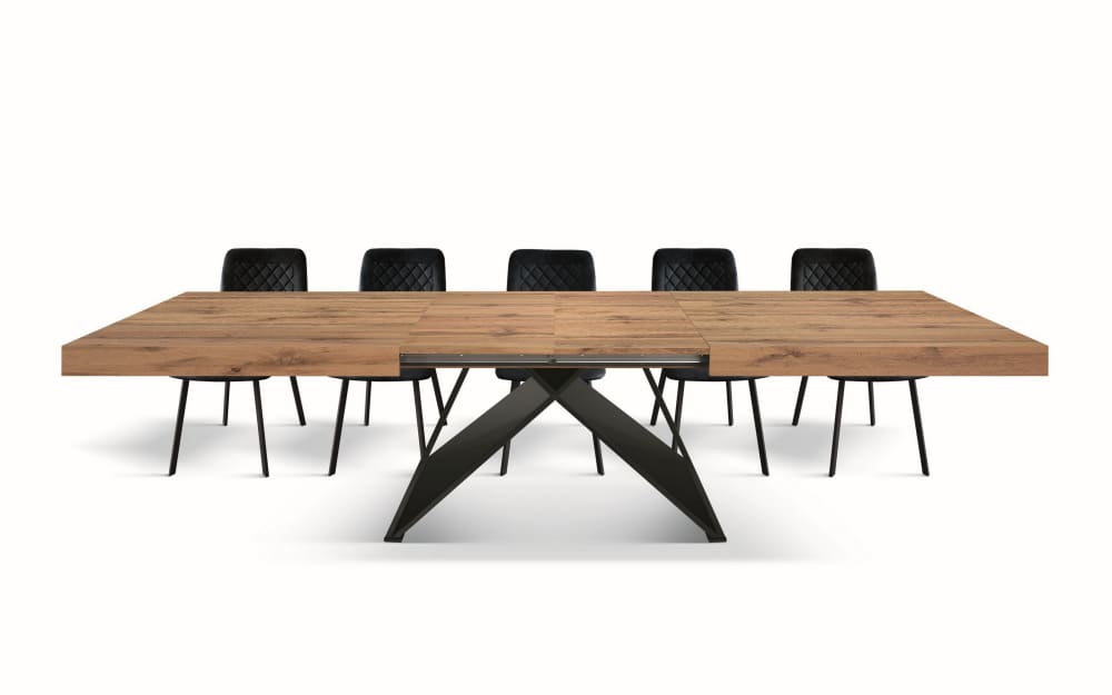 Ausziehtisch Eichenoptik, Gestell anthrazit, 160x90–240x90 cm -