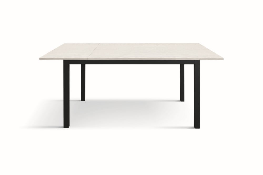 Ausziehtisch weiße Esche, Gestell anthrazit, 120x80–170x80 cm -