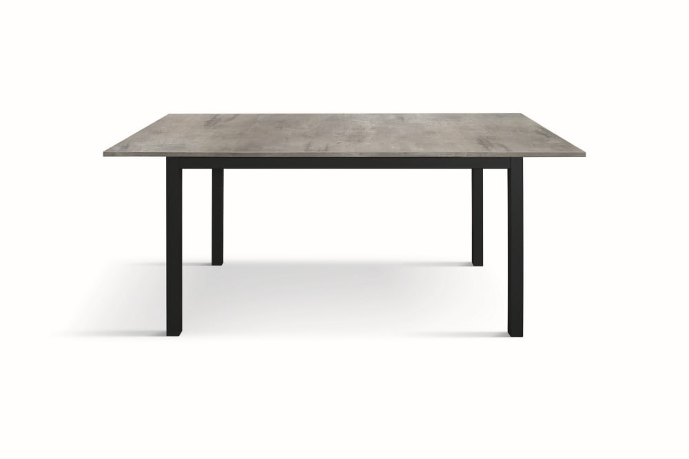 Ausziehtisch Zementgrau, Gestell anthrazit, 140x80–190x80 cm -