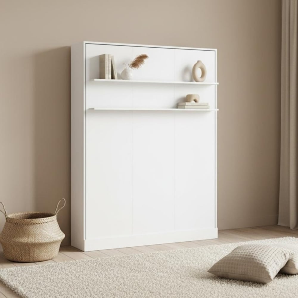 Lit escamotable vertical blanc 221x149x38cm