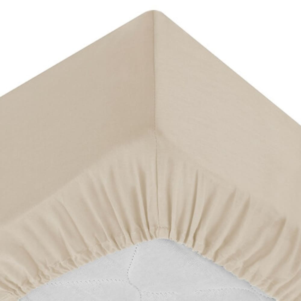 Spannbettlaken Baumwolle beige 90x190cm - Maisons Du Monde