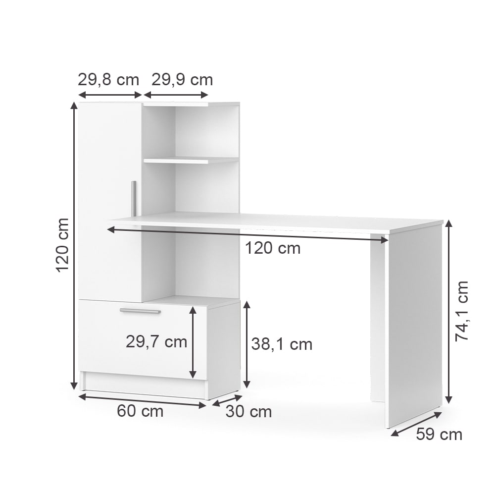 Bureau blanc 150x120.1cm - Maisons du Monde