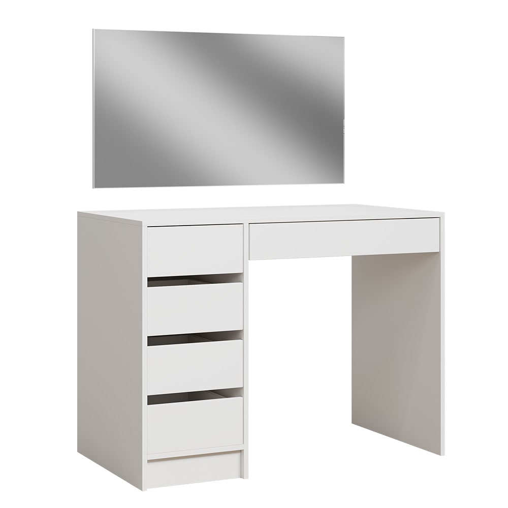 Coiffeuse avec 5 tiroirs Blanc 100x75.5cm