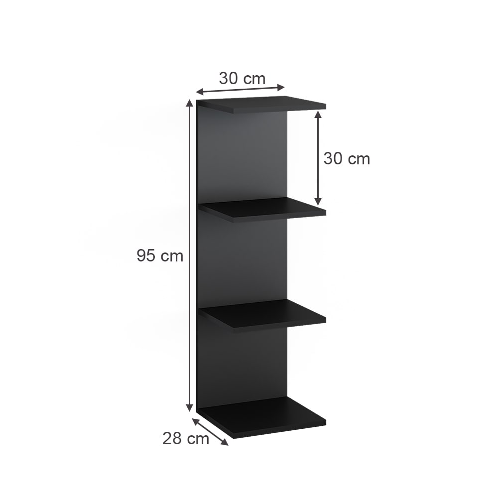 Étagère murale lot de 2 noir 30x95cm