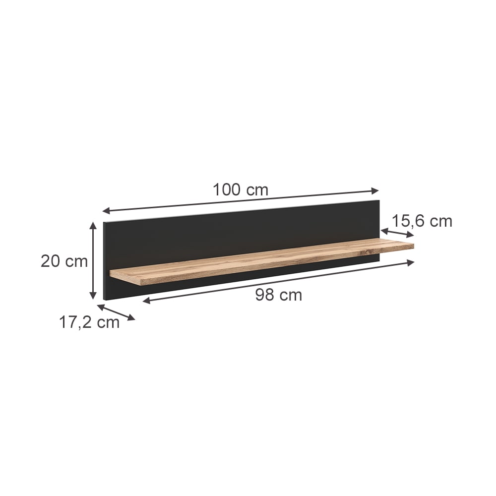 Étagère murale chêne wotan 100x20 cm