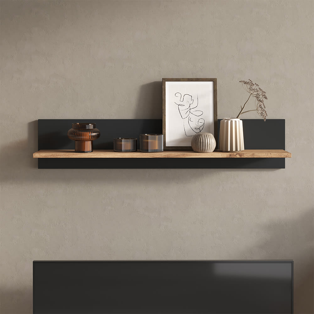 Wandregal mit Wandhalterung, Eiche 100 x 20cm - Maisons Du Monde