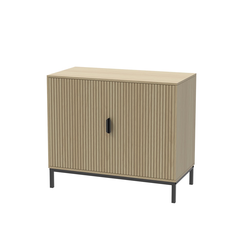 Vicco Kommode mit 2 Türen Eiche 80x45cm style modern Braun Spanplatte