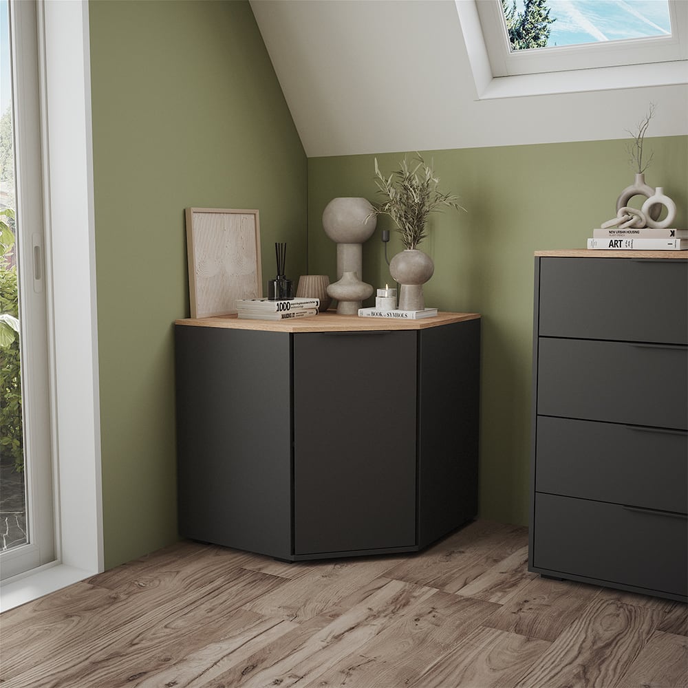 Sideboard avec 1 porte, anthracite 77.9 x 77.9cm - Maisons du Monde