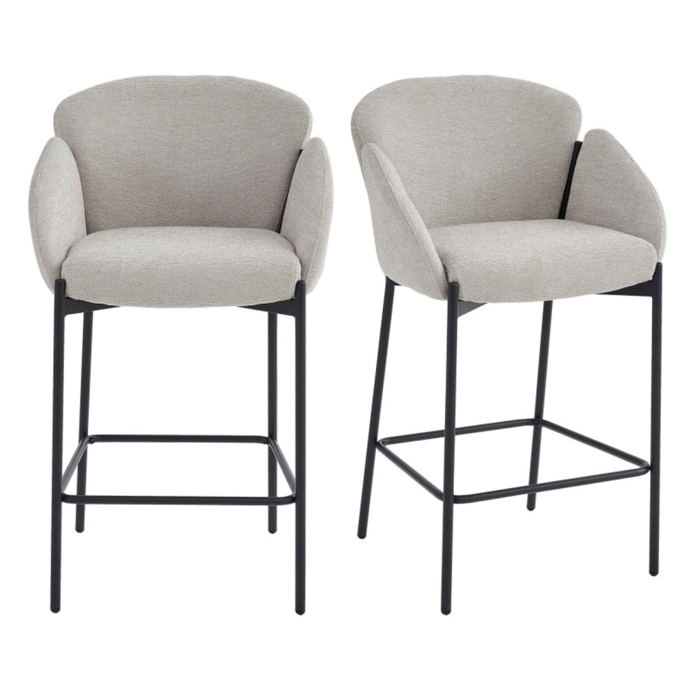 Moloo Barstuhl aus Stoff Luxury Grège (x2) style modern Braun Öko-Tex Zertifikat Stoff