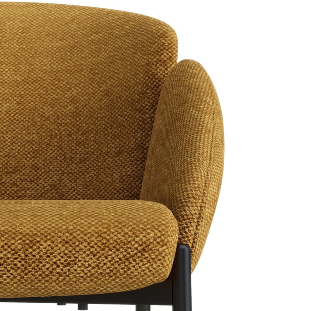 CANDICE- Fauteuil de bar en tissu Luxury Moutarde (x2)