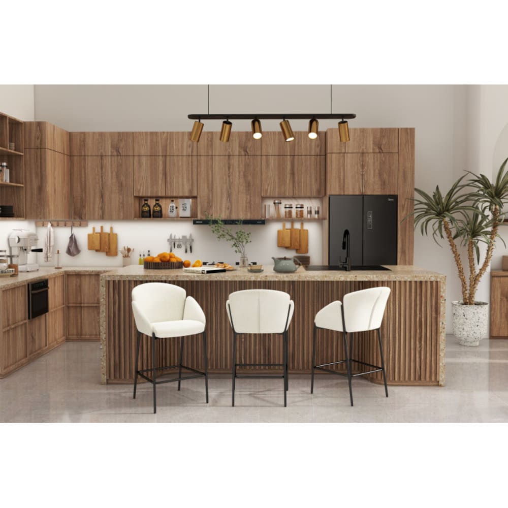 Barstuhl aus Stoff Luxury Ecru (x2) - Maisons Du Monde