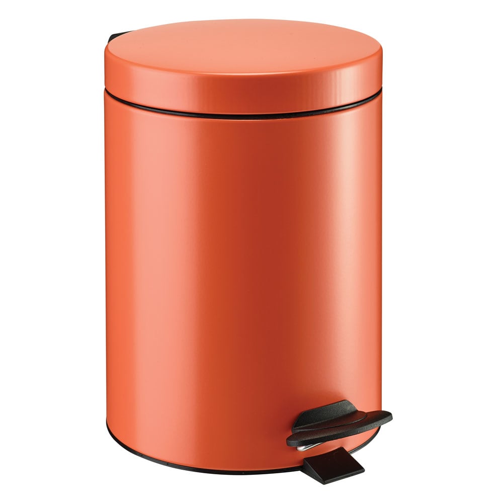 Rossignol Poubelle de salle de bains à pédale 5l fabriqué en france Orange Métal