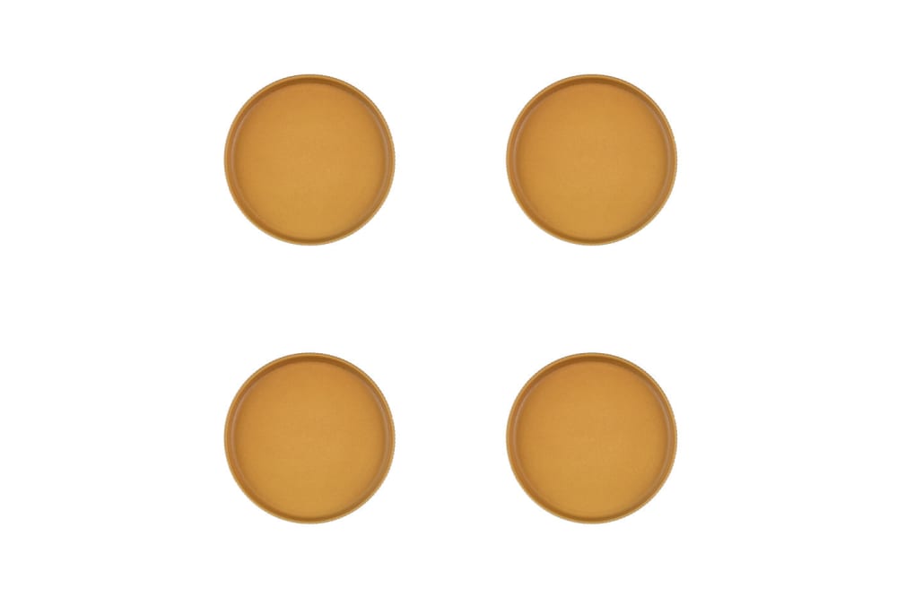 Lot de 4 assiettes à pain en grès jaune D16.5
