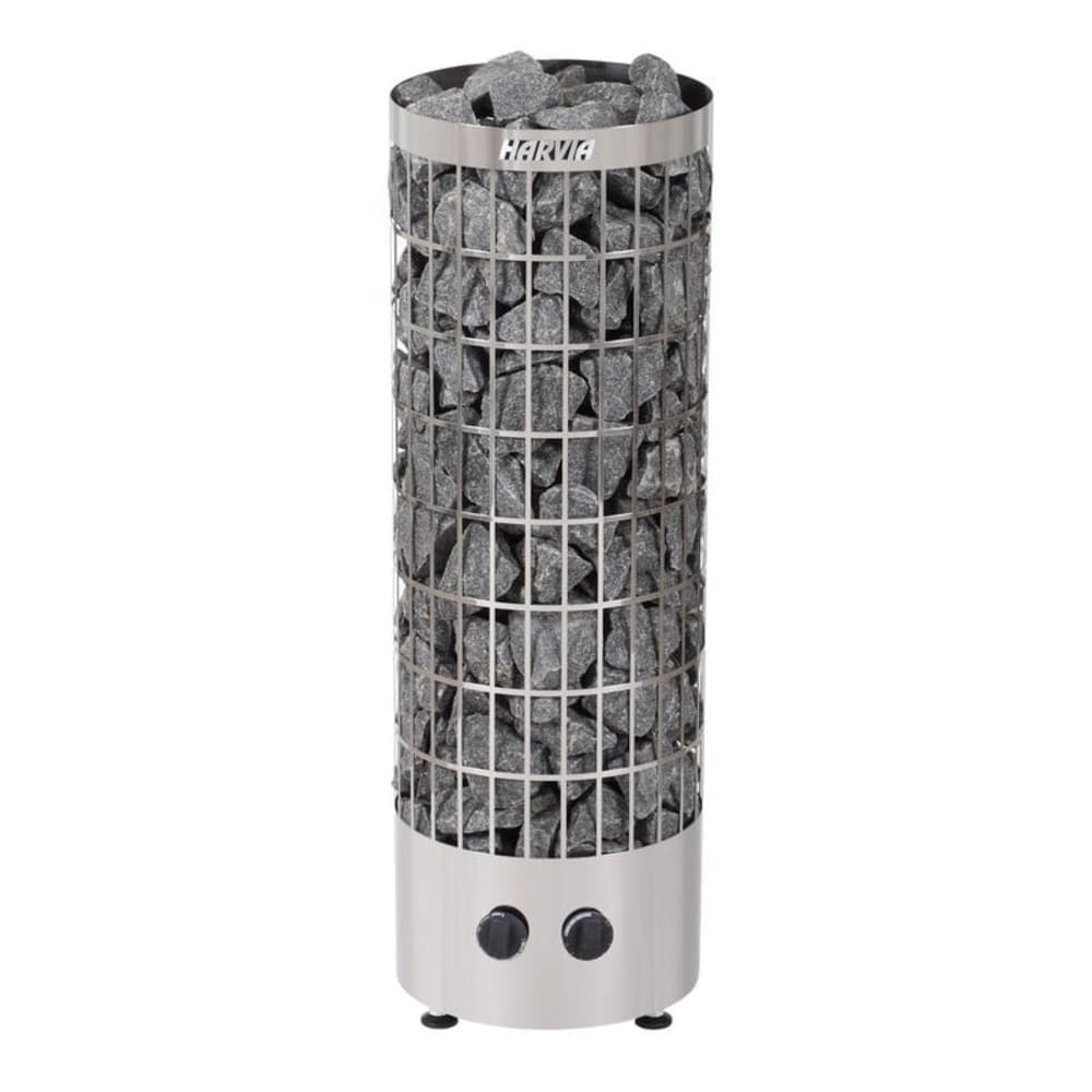 Poêle en inox argent 6,8 kW avec pierres