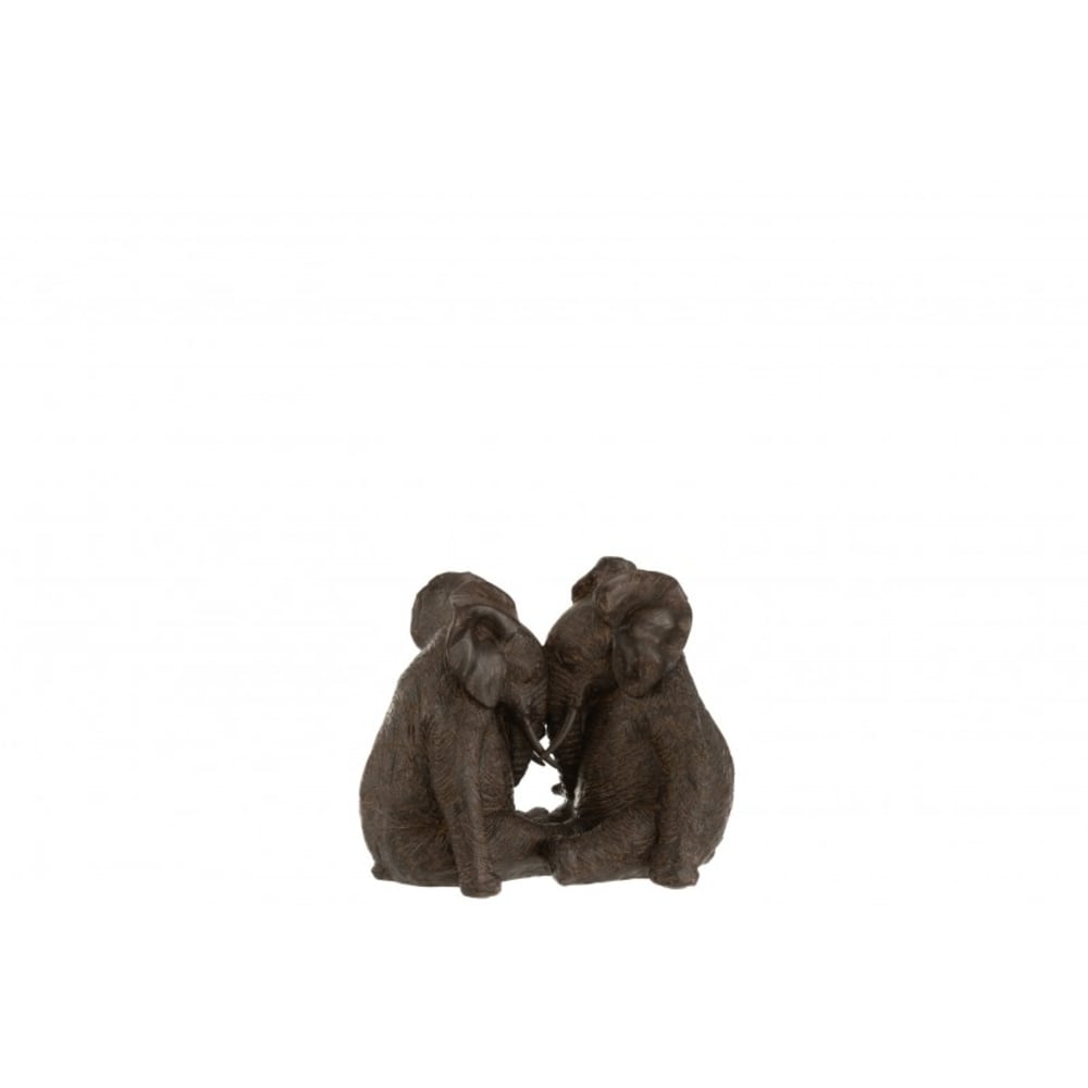 pareja de elefantes de resina marron 24x13x195 cm