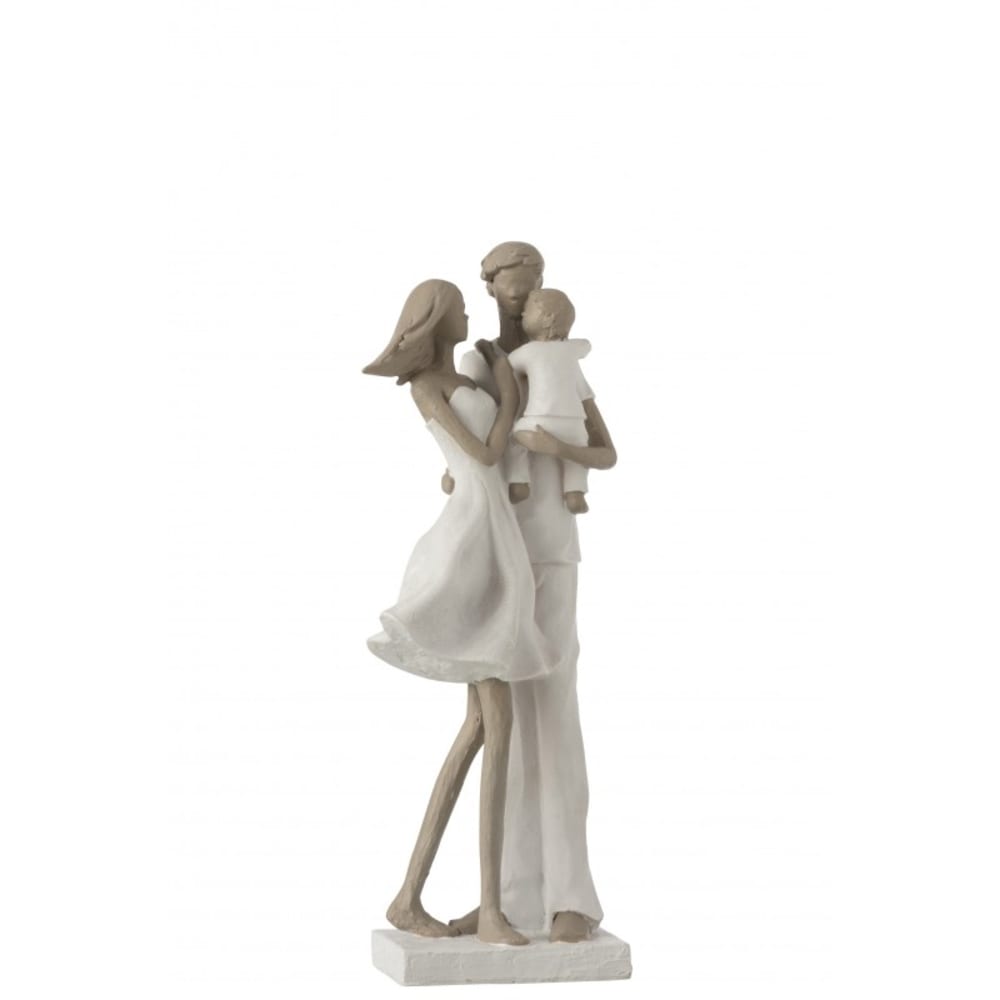 Figurine couple avec bébé en résine blanc 12x13x31 cm - Maisons du Monde