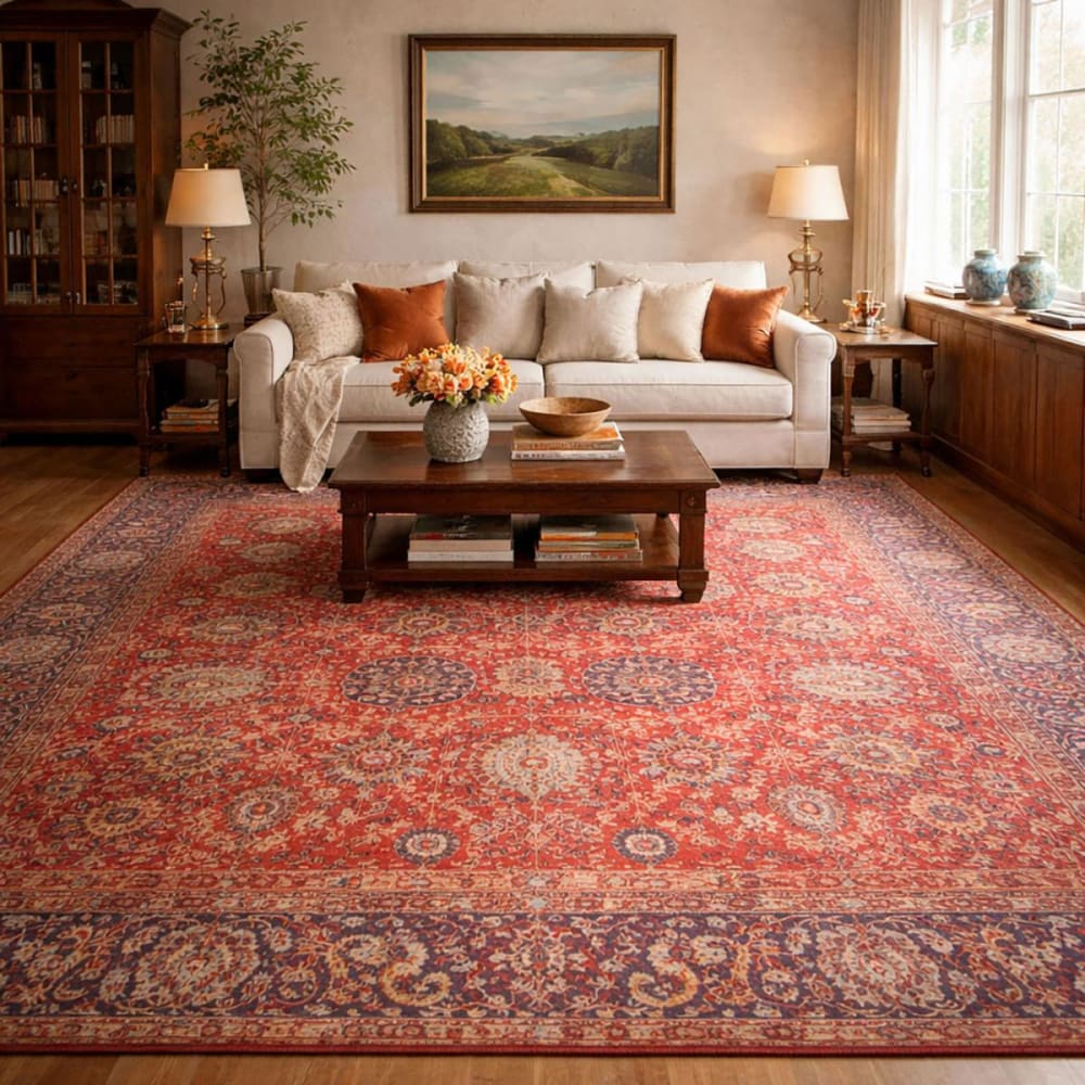 Tapis d'orient, kilim tissé à la main en coton, rouge 160x230