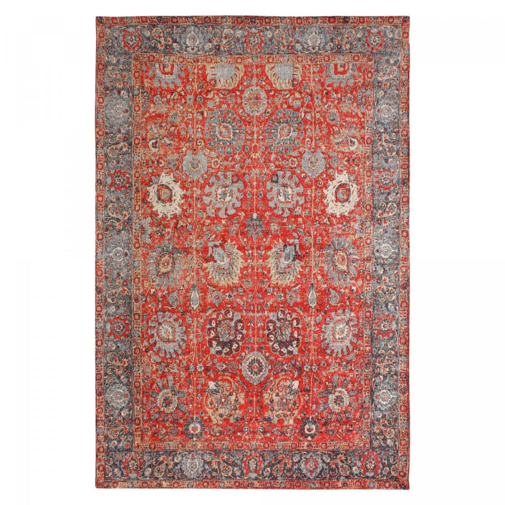 Tapis d'orient, kilim tissé à la main en coton, rouge 200x290
