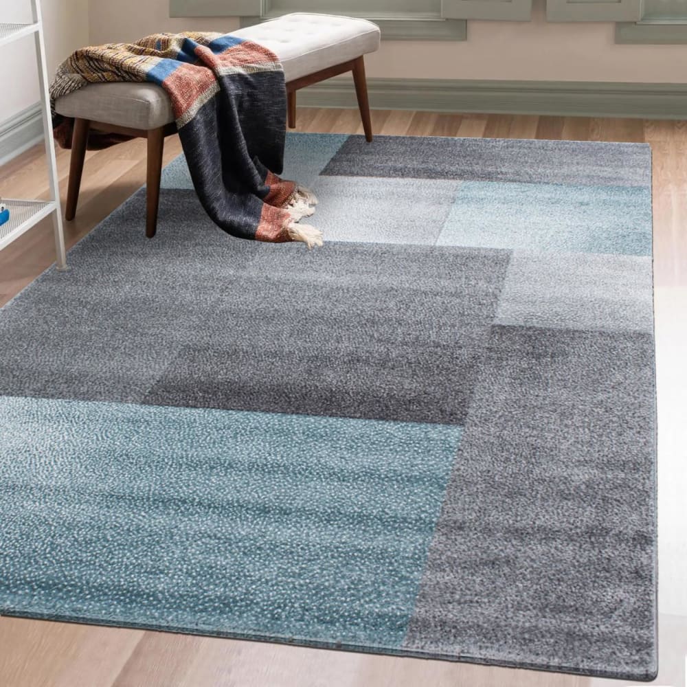 Un amour de tapis Wohnzimmerteppich, geometrisches Muster, 160x230 blau style modern Öko-Tex Zertifikat - Pes - Polyester