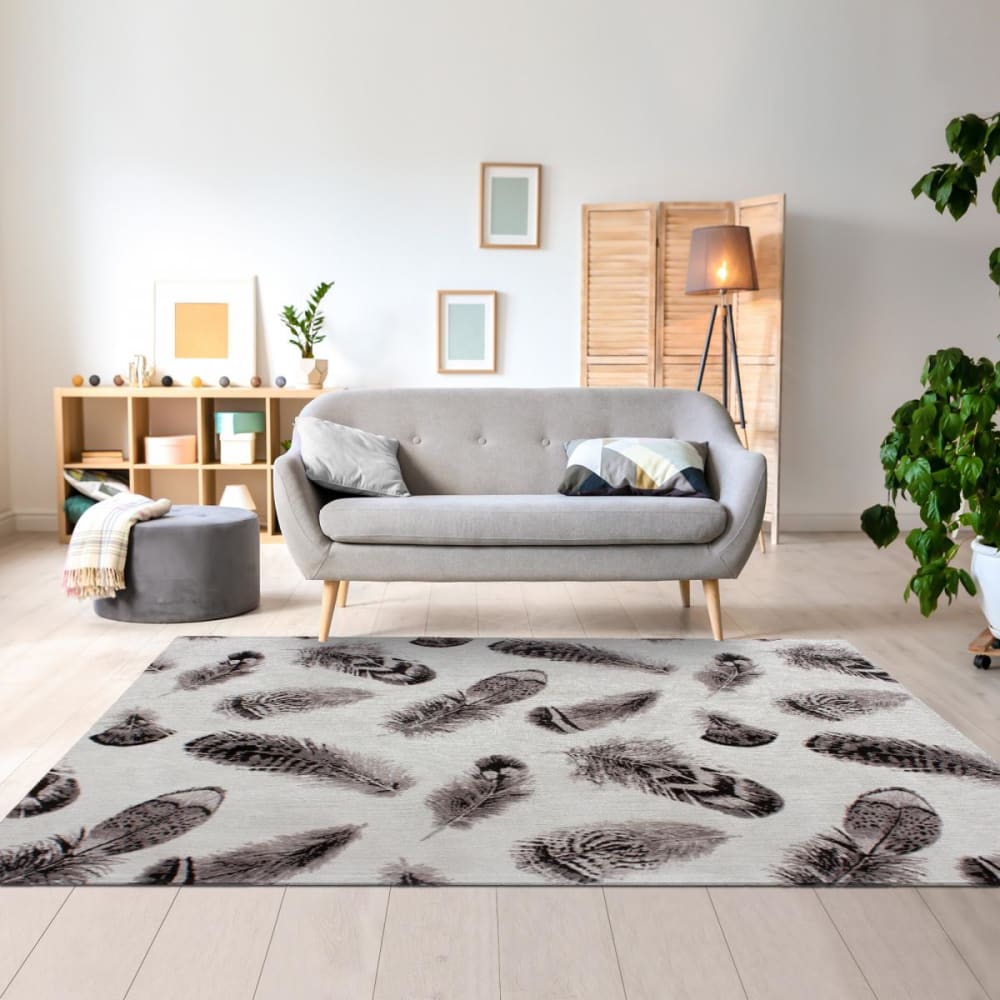 Tapis salon, kilim tissé à la main en coton, blanc et gris 160x230 - Maisons du Monde
