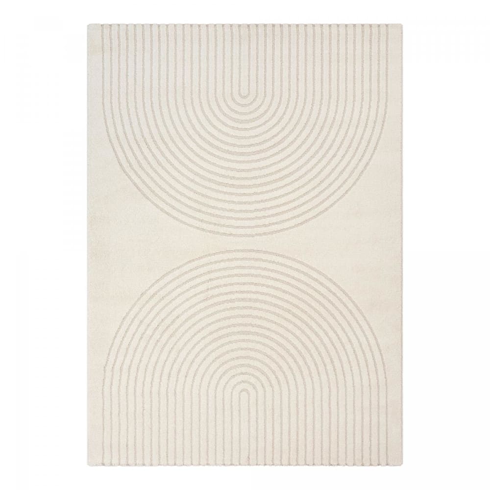 Un amour de tapis Wohnzimmerteppich, Ton in Ton, 160x220 creme style modern Beige Öko-Tex Zertifikat Pes - Polyester