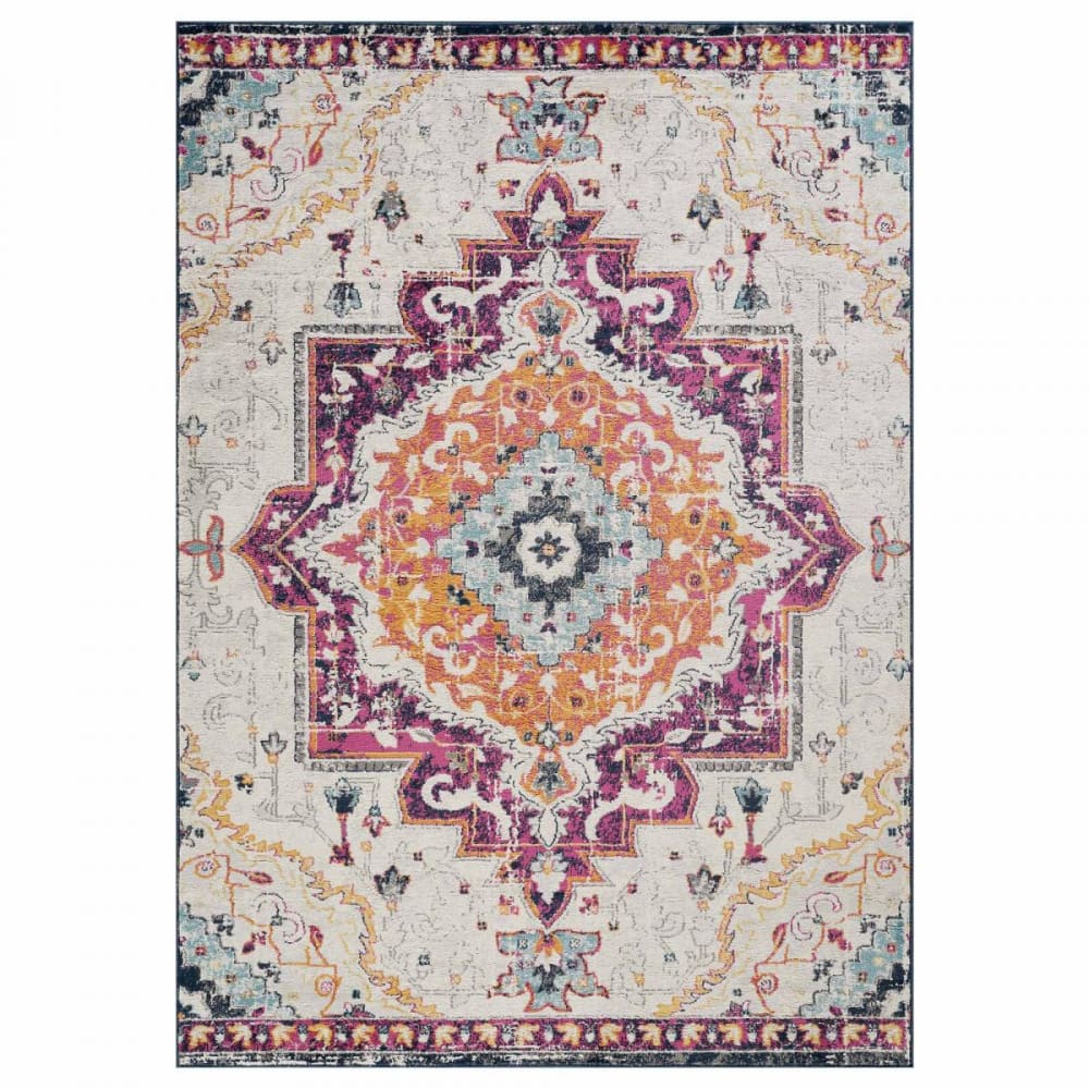 Un amour de tapis Tapis salon vintage oriental, multicolore violet orange 160x220 cm style contemporain Gris Certifié Oeko-Tex Pes - Polyester