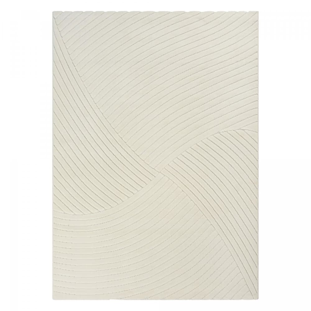 Tapis intérieur extérieur en relief ton sur ton Crème 160x220