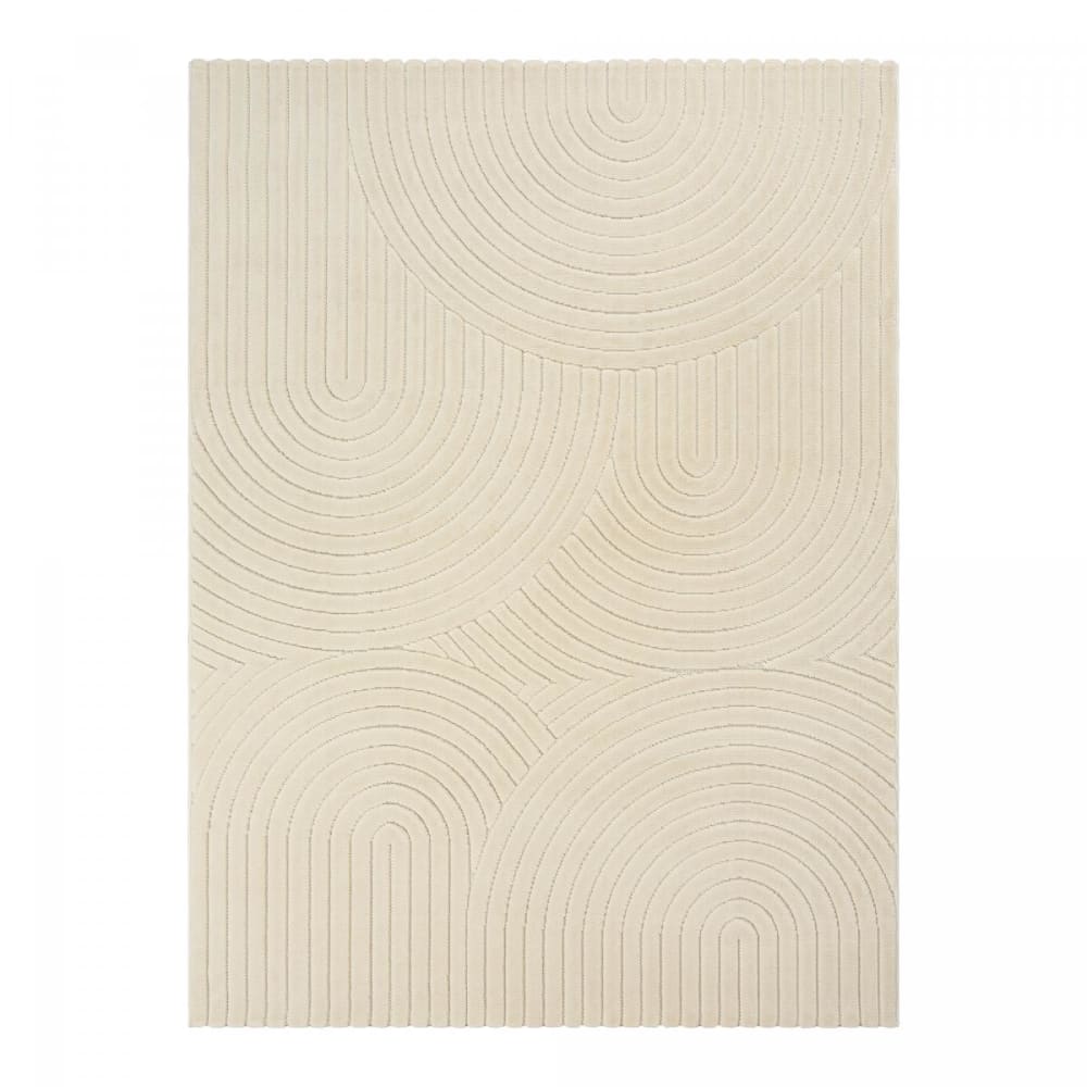 Tapis intérieur extérieur en relief ton sur ton Beige 160x220