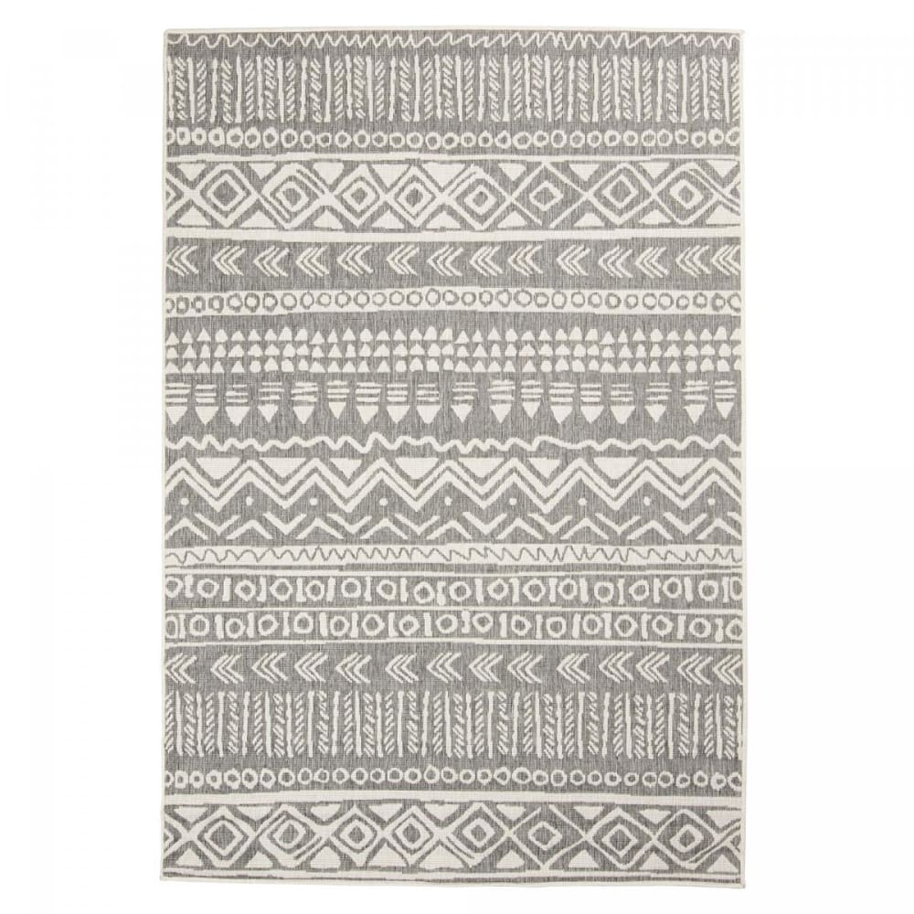 Tapis d'extérieur pour terrase ou balcon, noir 120x170