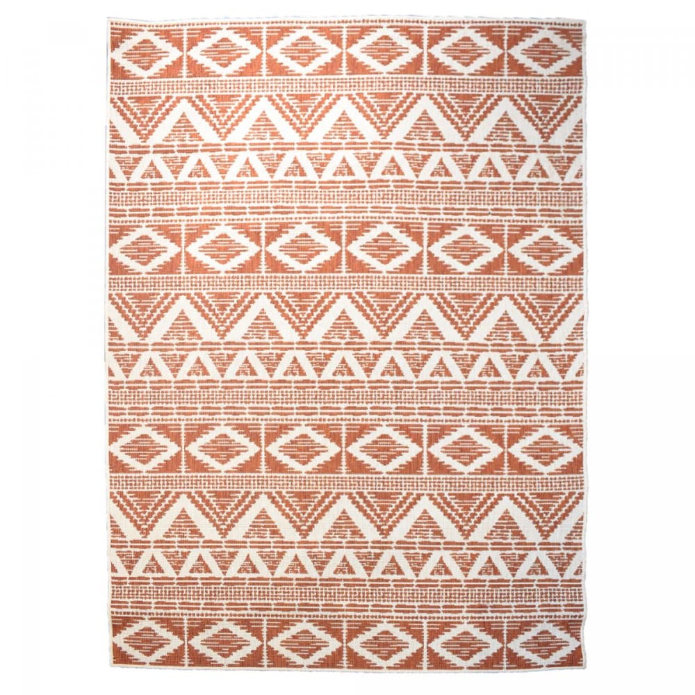 Tapis extérieur terrasse ou jardin, kilim reversible rouge 80x150 - Maisons du Monde