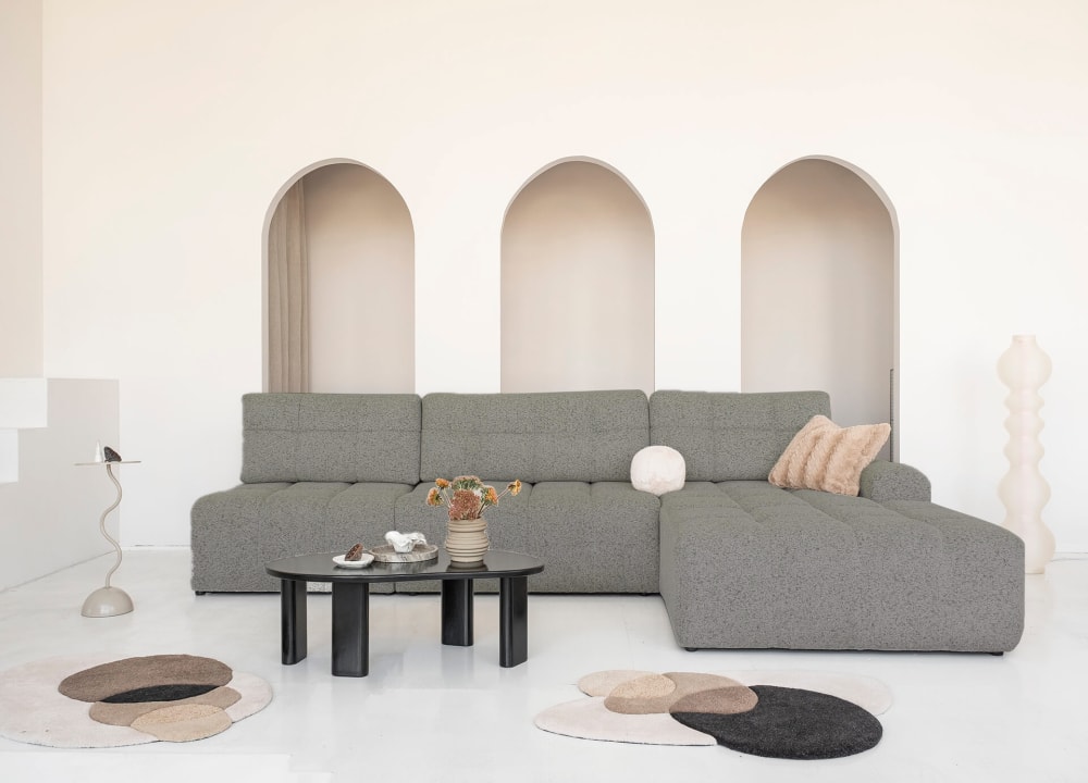 Ecksofa 5-Sitzer, Rechts, Grau - Maisons Du Monde
