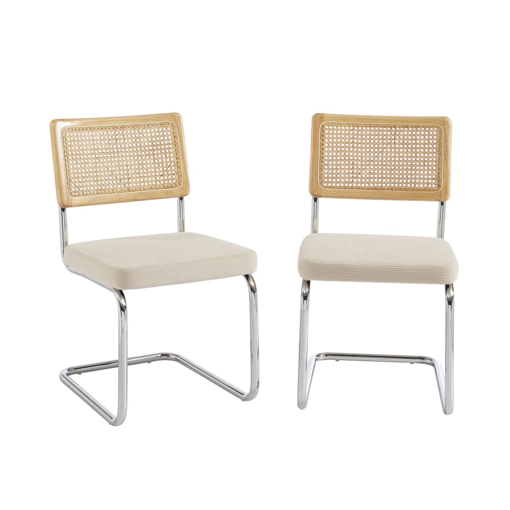 Lot de 2 chaises  cannage - velours