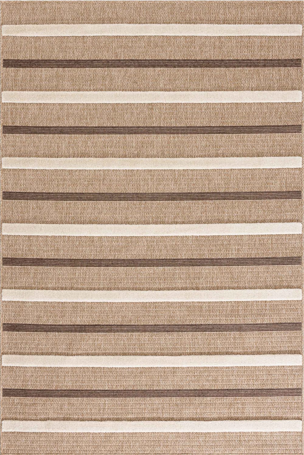 Tapis aspect jute motif rayures blanc 80x150 cm